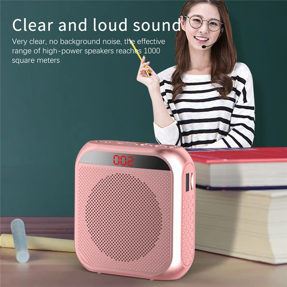 S17 Mini Taşınabilir Rehber ve Eğitim Hoparlörü Ekranlı Siyah - 8