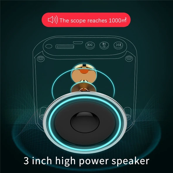 S17 Mini Taşınabilir Rehber ve Eğitim Hoparlörü Ekranlı Siyah - 6