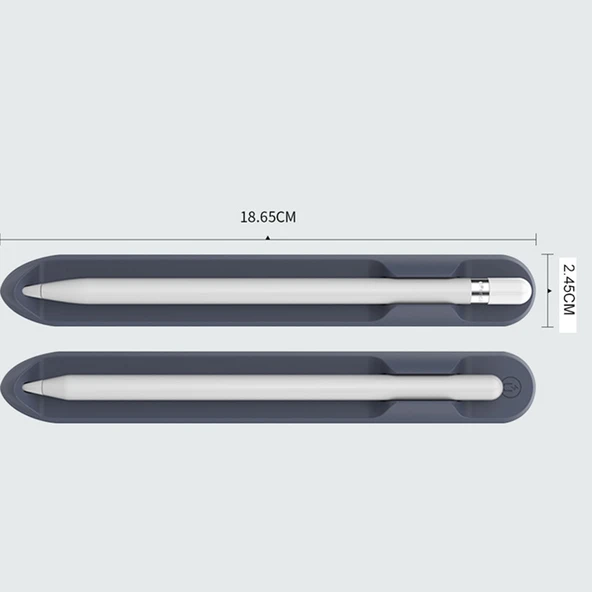 Apple Pencil 1 ve 2 Uyumlu Siyah Silikon Manyetik Kalem Tutucu - 3