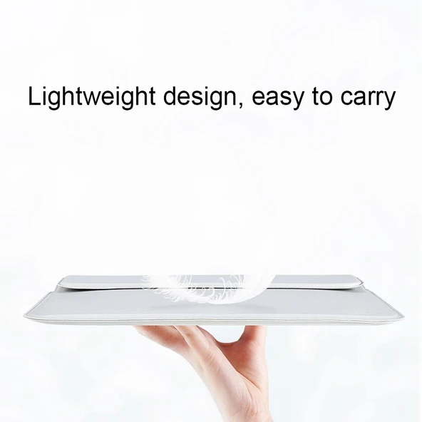 PU08DZ Deri Laptop Kılıfı Stand Fonksiyonlu 13.3 Inç Dana Derisi Sarı - 3