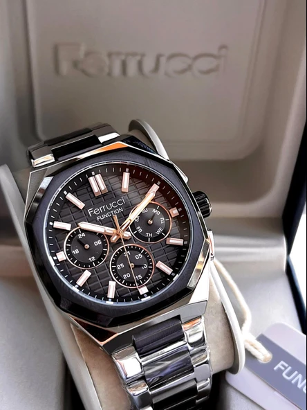 Ferrucci 2 Yıl Garantili Çelik Kordon İç Kadran Özellikleri Aktif 3 Atm Erkek Kol Saati EF.03372.03 - 5