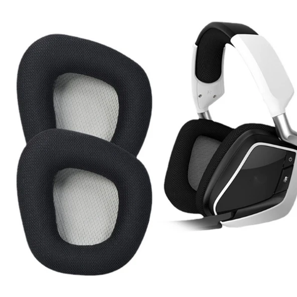 Corsair Void Pro Elite Uyumlu 2'li Yedek Kulaklık Pedi Gri Alt Izgara - 5