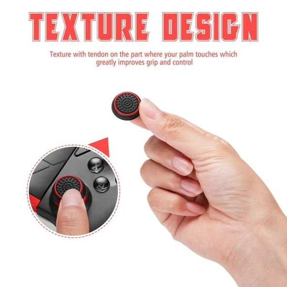 10lu Silikon Oyun Kolu Buton Kapağı Siyah Şeffaf Yuvarlak PS5 PS4 PS3 ONE 360 PRO Series X S Uyumlu - 4