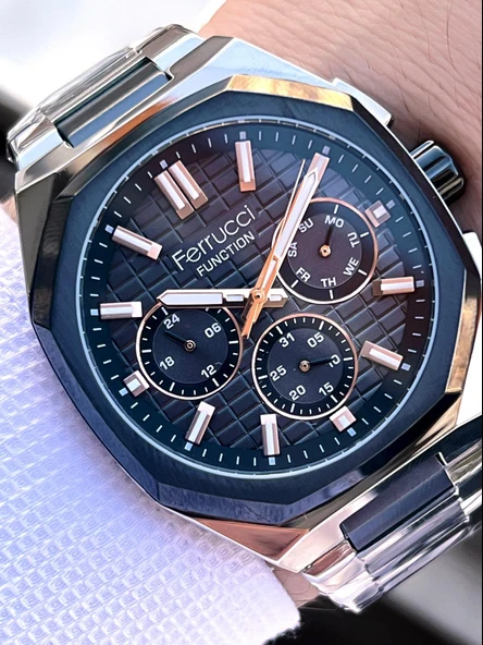 Ferrucci 2 Yıl Garantili Çelik Kordon İç Kadran Özellikleri Aktif 3 Atm Erkek Kol Saati EF.03372.03