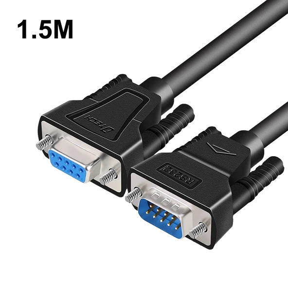 DTECH RS232 Seri Doğrudan Hat DB9 Uzatma Kablosu Erkekten Dişiye 1.5 Metre