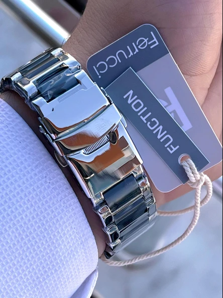 Ferrucci 2 Yıl Garantili Çelik Kordon İç Kadran Özellikleri Aktif 3 Atm Erkek Kol Saati EF.03372.03 - 4