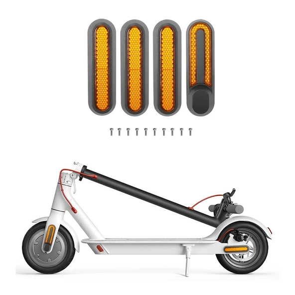 Xiaomi Mijia 1S Pro 2 Elektrikli Scooter Tekerlek Yan Dekoratif Kapak Reflektörlü Sarı