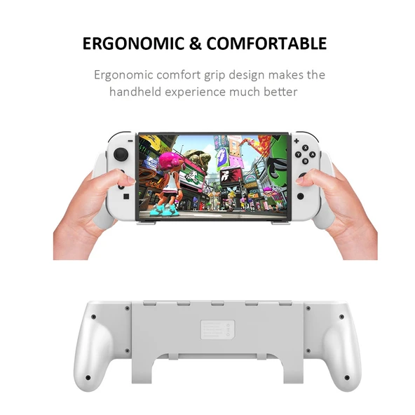 JYS NS218 Çok Fonksiyonlu Nintendo Switch OLED Beyaz Koruyucu Kılıf ve Tutacak - 3