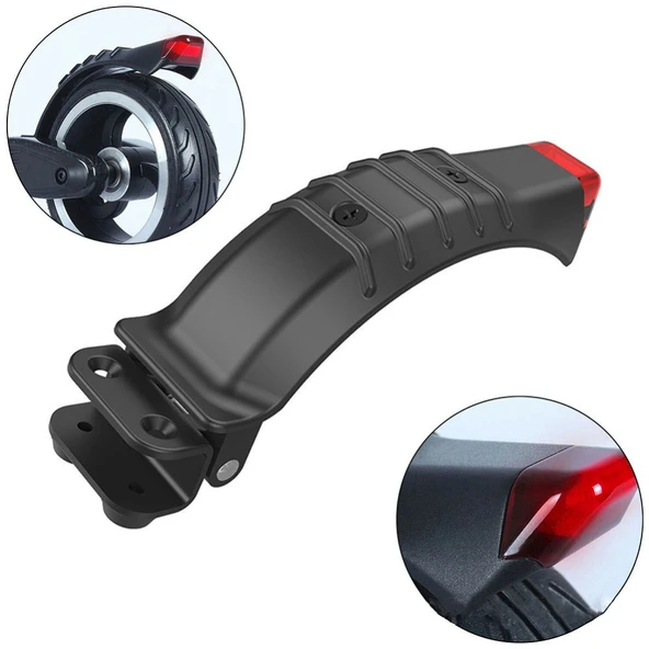 5 5.5 6.5 Inç Elektrikli Scooter Karbon Fiber Alüminyum Arka Çamurluk LED Stop Lambalı Siyah - 6