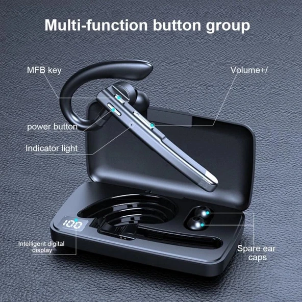 520 Gen2 Kulak Kancalı İş Bluetooth Kulaklık Şarj Kutulu - 3