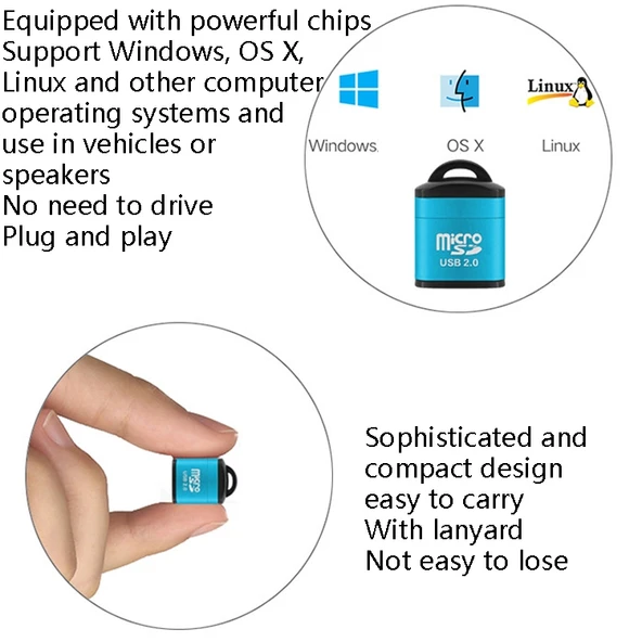 480Mbps Hızlı Mini Micro SD Kart Okuyucu USB 2.0 Altın Renk - 6