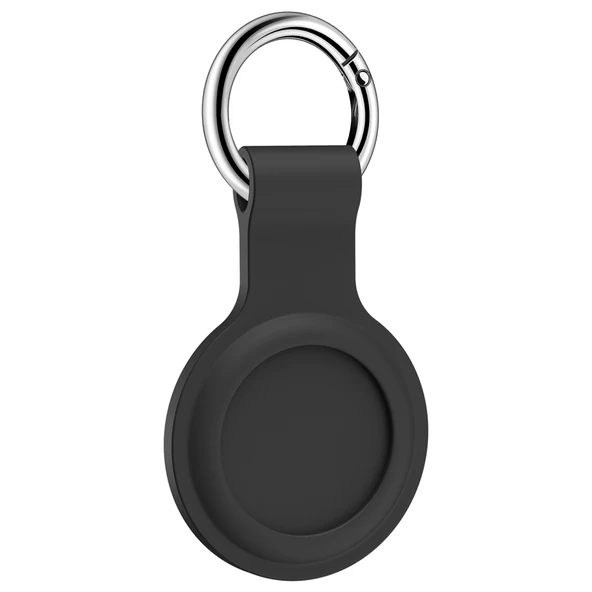 AirTag Uyumlu 2li Koyu Gri Silikon Koruyucu Kılıf Metal Kancalı Darbeye ve Çizilmeye Dayanıklı - 2