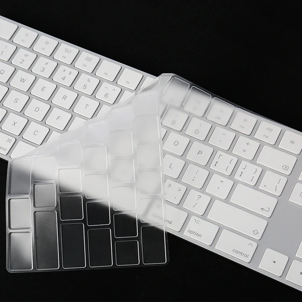 iMac 2017 Magic Keyboard Sayı Modeli İçin Şeffaf TPU Nano Uzun Klavye Koruyucu Film T17606 - 4