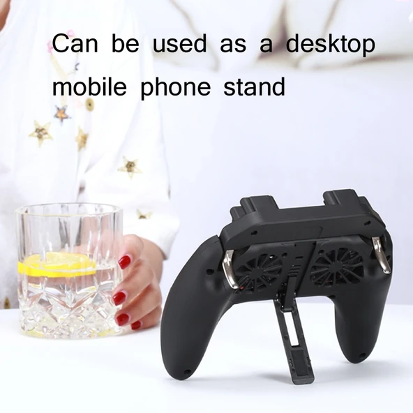 H10 3 in 1 Tak Çalıştır Tipi Çift Fanlı Soğutmalı Oyun Kolu Yardımcı Düğmeli Tutacak ve Stand - 6