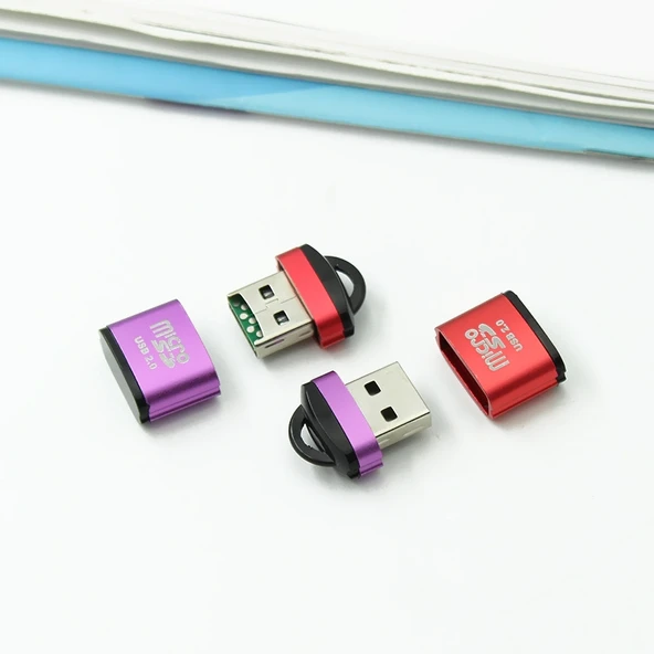 480Mbps Hızlı Mini Micro SD Kart Okuyucu USB 2.0 Altın Renk - 4