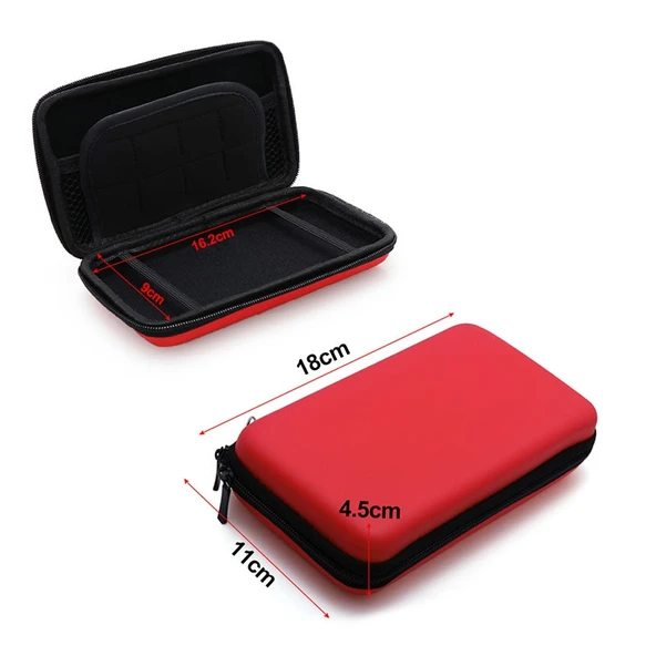 Nintendo 2DS XL Sert EVA Koruyucu Taşıma Kılıfı Siyah - 4