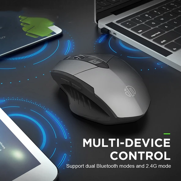 Inphic A1 6 Tuşlu 1000 1200 1600 DPI Kablosuz Mekanik Oyun Mouse Siyah Bluetooth 40 ve 50 Destekli - 4