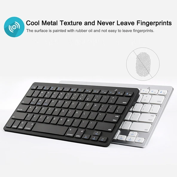 X5 Ultra İnce Mini Kablosuz Bluetooth Klavye Siyah - 2