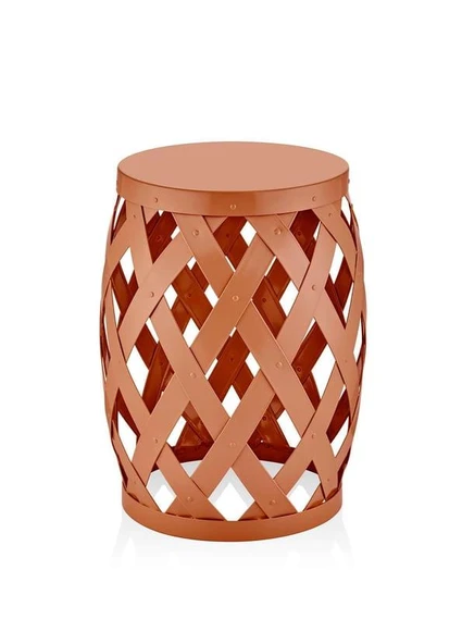 The Mia Prizma Tabure & Yan Sehpa Terracota 50x35 cm PZM0091 - 2