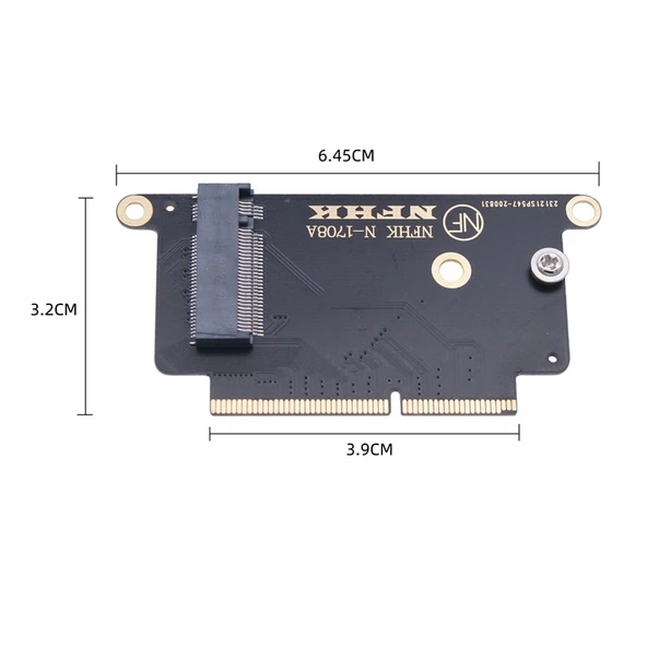 MacBook Pro 13.3 inç A1708 2016 2017 Uyumlu NVMe M2 NGFF SSD Adaptör Kartı - 5