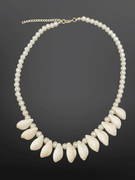 İnci Model Deniz Kabuğu Figürlü Ayarlanabilir Boy Bohem Stil El Yapımı Bijuteri Kolye ürün görseli 1