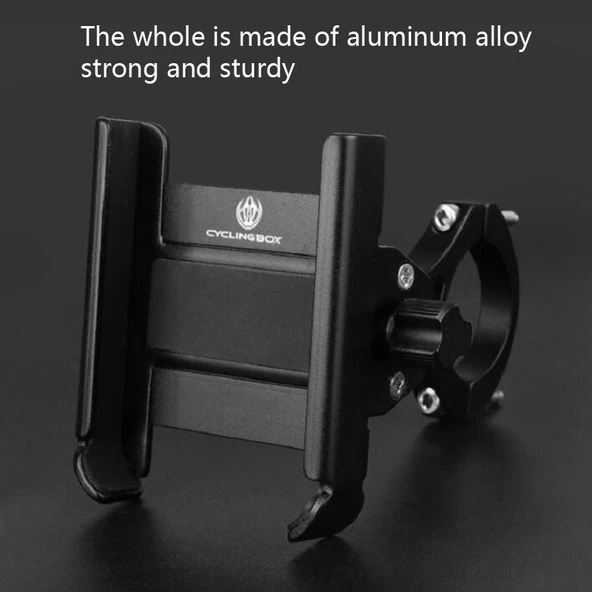 CYCLINGBOX Alüminyum Alaşımlı Bisiklet Telefon Tutucu Gidon Montajlı Titanyum Renk - 6