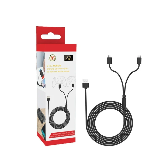 JYS Oyun Kolu Şarj Kablosu PS5 Xbox Series X Switch Pro Uyumlu 3 Metre - 6