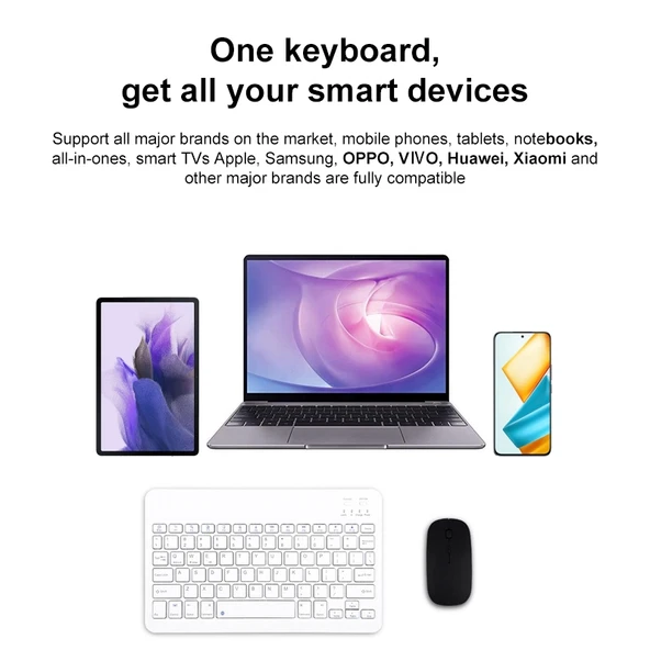 YS 001 Evrensel Mini Kablosuz Bluetooth Klavye 97 101 İnç Tablet ve Telefon Siyah - 8