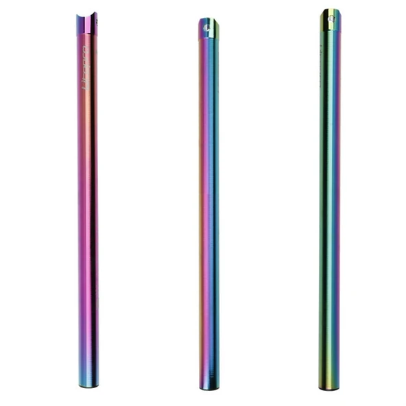 Litepro 412 Katlanabilir Bisiklet Sele Borusu 33.9mm Kırmızı Erik Çiçeği Desenli - 4