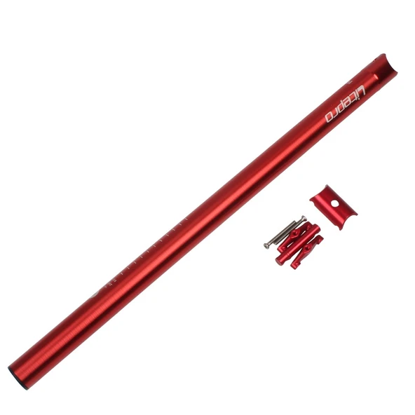 Litepro 412 Katlanabilir Bisiklet Sele Borusu 33.9mm Kırmızı Erik Çiçeği Desenli - 2