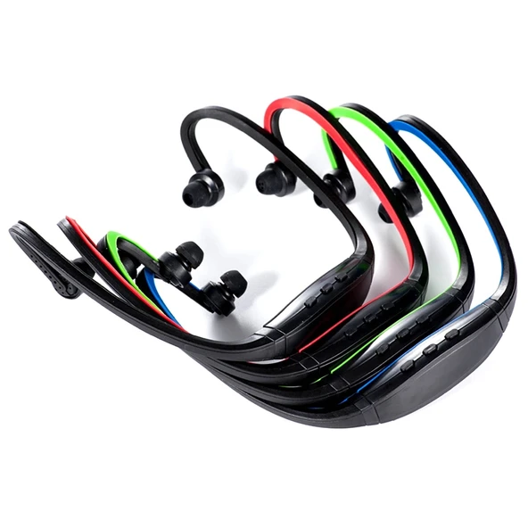 S9 Kablosuz Spor Bluetooth Kulaklık Siyah TF SD Kart Destekli Mikrofonlu - 2