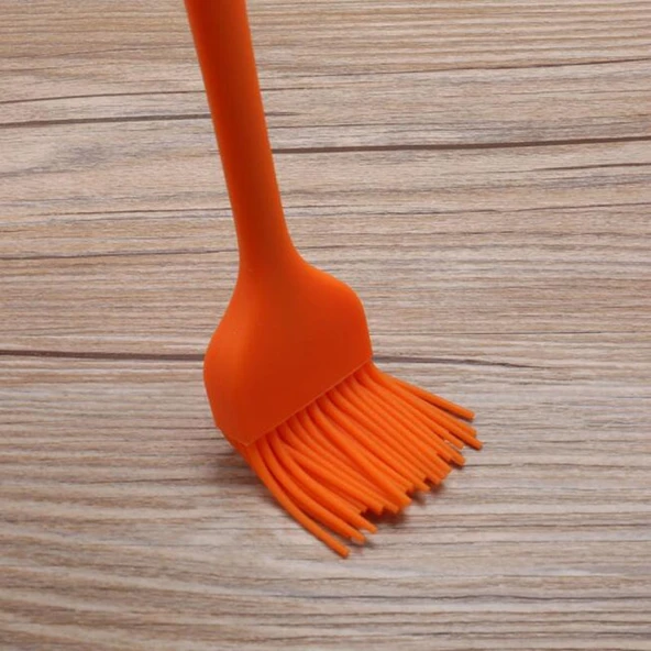 Kırmızı Silikon Fırça Mutfak Barbekü Yağlama Fırçası 21cm - 3
