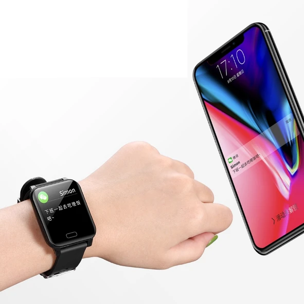 Y12 Akıllı Bileklik 11 mm Ekran Kırmızı IP67 Suya Dayanıklı NFC Bluetooth Arama Uyku Nabız Tansiyon Takip - 7