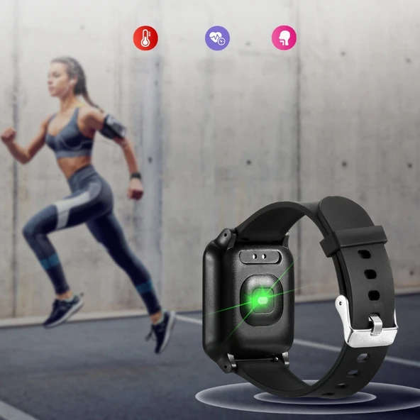 Y12 Akıllı Bileklik 11 mm Ekran Kırmızı IP67 Suya Dayanıklı NFC Bluetooth Arama Uyku Nabız Tansiyon Takip - 9