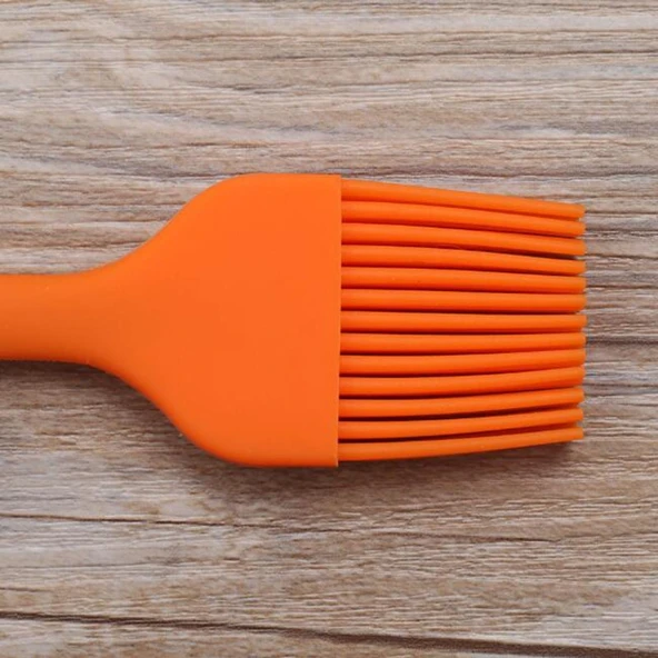 Kırmızı Silikon Fırça Mutfak Barbekü Yağlama Fırçası 21cm - 5