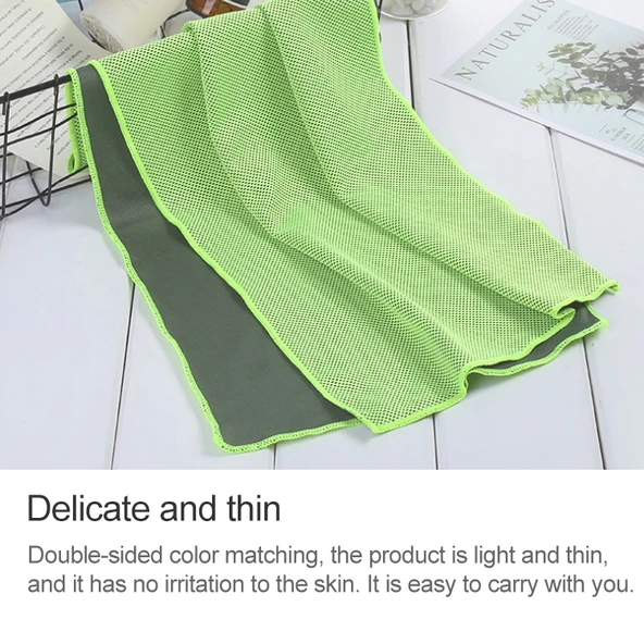 Emici Polyester Hızlı Kuruyan Nefes Alabilir Soğutucu Spor Havlusu Açık Mavi 30x100 cm - 7