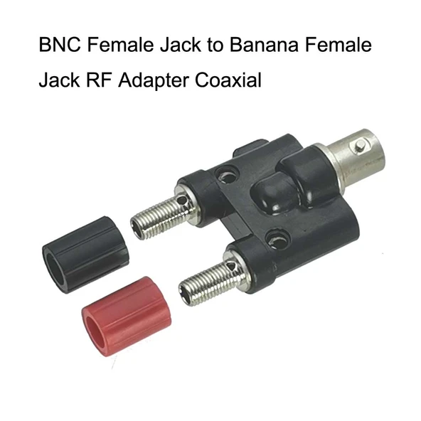 5li BNC Dişi Jakdan Çift Muz Dişi Jak RF Adaptör Koaksiyel Konnektör Siyah - 5