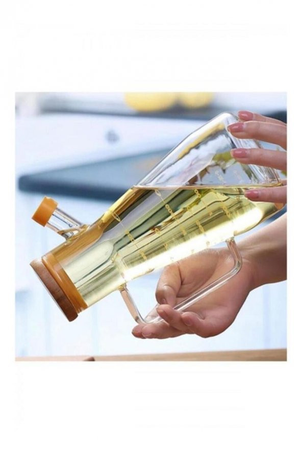 Balsa Bambu Tabaklı Borosilikat Cam Yağlık Sosluk 900ml+900ml - 2