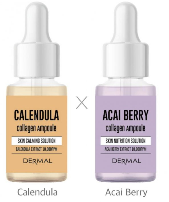 DERMAL 2li Kırışıklık Bakım Serum Set Yatıştırıcı, Pürüzsüzleştirici,İnce Çizgi, Ton Eşitsizliği ve  Nemlendirici Aynı Sefa & Acai Çileği 17ml*2 - 2