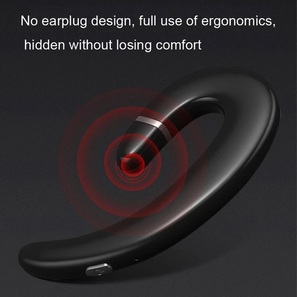 ET Bluetooth Kablosuz Kulaklık Kulak Kancalı Su Geçirmez Gürültü Engelleme Mikrofonlu Gri - 10