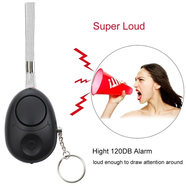 120dB Beyaz LED Işıklı Kişisel Anti-Kayıp ve Kurt Alarmı - 5