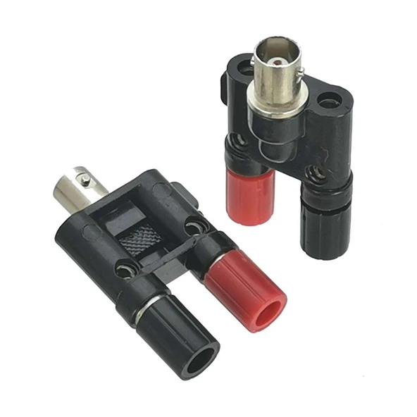 5li BNC Dişi Jakdan Çift Muz Dişi Jak RF Adaptör Koaksiyel Konnektör Siyah - 2