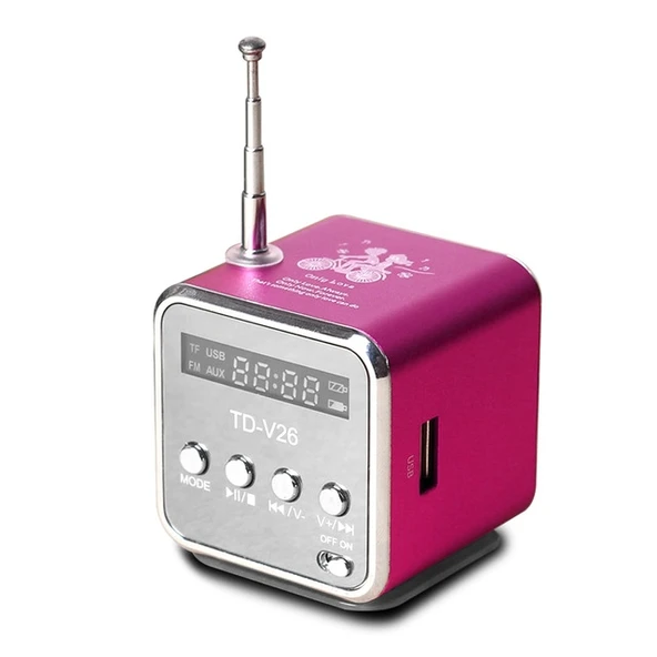 Yeşil Renkli Taşınabilir FM Radyo USB Mini Çok Fonksiyonlu Hoparlör