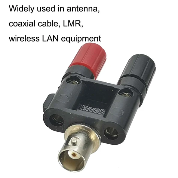 5li BNC Dişi Jakdan Çift Muz Dişi Jak RF Adaptör Koaksiyel Konnektör Siyah - 4