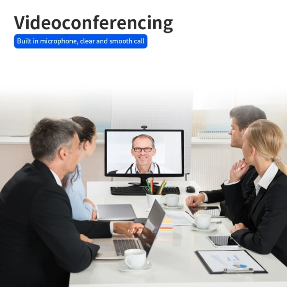 Full HD 1080P USB Webcam Dahili Mikrofonlu Gürültü Engelleme Özellikli Akıllı Canlı Yayın Kamerası - 8
