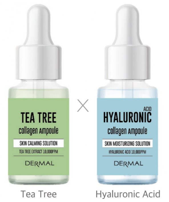 DERMAL 2li Sebum Kontrol Serum Set Sıkılaştırıcı, Sakinleştirici, Nemlendirici, Sebum Dengeleyici Çay Ağacı & Hiyaluronic Asit 17ml*2 - 2