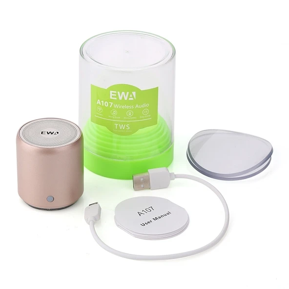 EWA A107 Taşınabilir Mini Su Geçirmez Bluetooth Hoparlör Siyah - 2