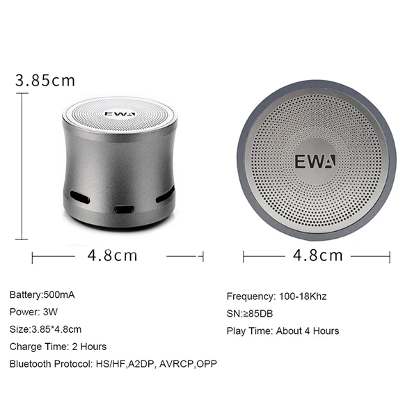 EWA A109M Taşınabilir Bluetooth Hoparlör Siyah Kablosuz Ağır Bas Subwoofer - 2