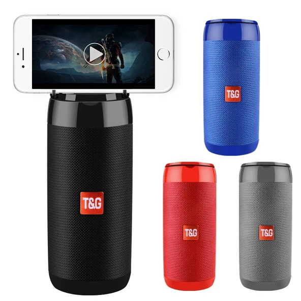 T G TG113C Kırmızı Bluetooth Mini Taşınabilir Hoparlör FM Radyo Su Geçirmez Subwoofer Telefon Tutucu Kablosuz - 2