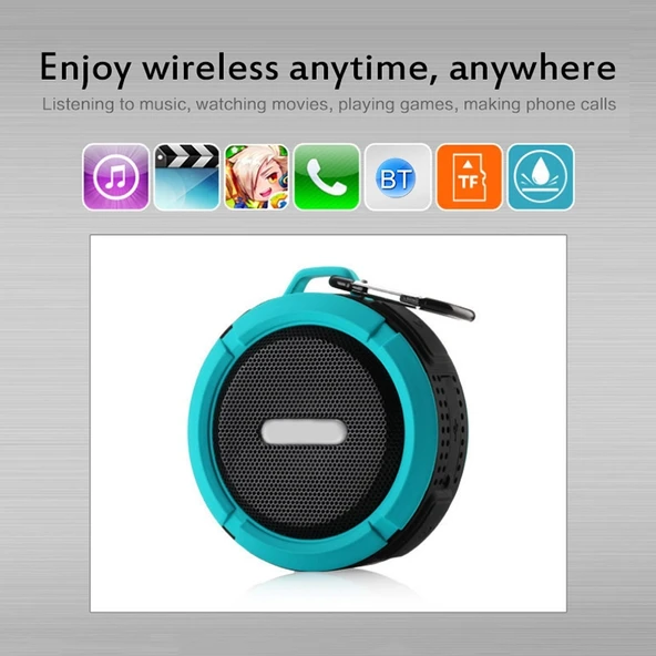 C6a Beyaz Outdoor Bluetooth Kablosuz Araç Hoparlörü Vakumlu TF Kart Destekli - 6